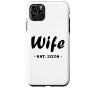 Newlywed Marriage Quote Minimalist Simple Wife EST 2026 Carcasa para iPhone 11 Pro MAX