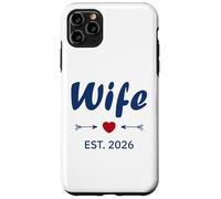 Newlywed Marriage Quote Minimalist Simple Wife EST 2026 Carcasa para iPhone 11 Pro MAX