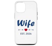 Newlywed Marriage Quote Minimalist Simple Wife EST 2026 Carcasa para iPhone 12/12 Pro