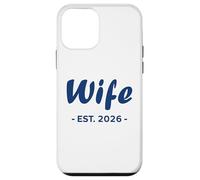 Newlywed Marriage Quote Minimalist Simple Wife EST 2026 Carcasa para iPhone 12 Mini