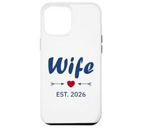 Newlywed Marriage Quote Minimalist Simple Wife EST 2026 Carcasa para iPhone 12 Pro MAX