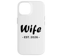 Newlywed Marriage Quote Minimalist Simple Wife EST 2026 Carcasa para iPhone 14