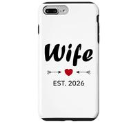 Newlywed Marriage Quote Minimalist Simple Wife EST 2026 Carcasa para iPhone 7 Plus/8 Plus