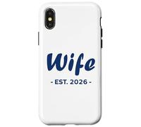 Newlywed Marriage Quote Minimalist Simple Wife EST 2026 Carcasa para iPhone X/XS