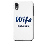 Newlywed Marriage Quote Minimalist Simple Wife EST 2026 Carcasa para iPhone XR