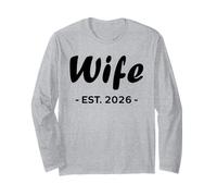 Newlywed Marriage Quote Minimalist Simple Wife EST 2026 Manga Larga