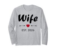 Newlywed Marriage Quote Minimalist Simple Wife EST 2026 Manga Larga