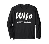 Newlywed Marriage Quote Minimalist Simple Wife EST 2026 Manga Larga