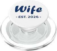 Newlywed Marriage Quote Minimalist Simple Wife EST 2026 PopSockets PopGrip para MagSafe