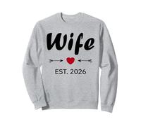 Newlywed Marriage Quote Minimalist Simple Wife EST 2026 Sudadera