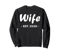 Newlywed Marriage Quote Minimalist Simple Wife EST 2026 Sudadera