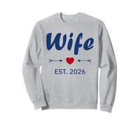 Newlywed Marriage Quote Minimalist Simple Wife EST 2026 Sudadera