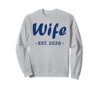 Newlywed Marriage Quote Minimalist Simple Wife EST 2026 Sudadera