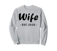 Newlywed Marriage Quote Minimalist Simple Wife EST 2026 Sudadera