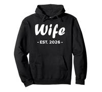 Newlywed Marriage Quote Minimalist Simple Wife EST 2026 Sudadera con Capucha