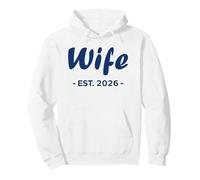 Newlywed Marriage Quote Minimalist Simple Wife EST 2026 Sudadera con Capucha