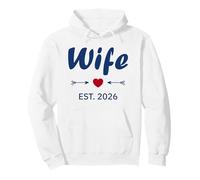 Newlywed Marriage Quote Minimalist Simple Wife EST 2026 Sudadera con Capucha
