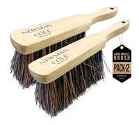 Newman and Cole Cepillos de mano de madera natural: elige entre cepillo de cerdas duras duras o cepillo suave con cerdas naturales o sintéticas (2 cepillos de mano rígidos)