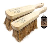 Newman and Cole Cepillos de mano de madera natural: elige entre cepillo de cerdas duras duras o cepillo suave con cerdas naturales o sintéticas (2 cepillos de mano suaves de coco)