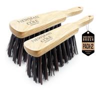 Newman and Cole Cepillos de mano de madera natural: elige entre cepillo de cerdas duras duras o cepillo suave con cerdas naturales o sintéticas (2 cepillos de mano de cerdas sintéticas duras)