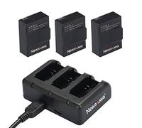 Newmowa 3X AHDBT-301 AHDBT-302 Batería y Cargador para GoPro HERO3 HERO3+ | Kit de Cargador Portátil USB de 3 Canales de Carga Rápida y Baterías de 1300 mAh para GoPro HERO3, GoPro HERO3+