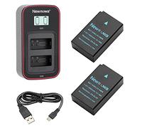 Newmowa EN-EL20 EN-EL20a Batería (2-Pack) y Cargador Doble LCD para Nikon | Compatible con Nikon 1 J1, 1 J2, 1 J3, 1 S1, 1 V3, 1 AW1, Coolpix A, P950, P1000 en Blackmagic Pocket Cinema Camera