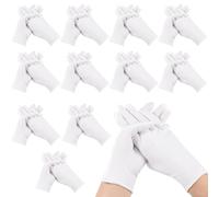 Newofview 24 pares de guantes de algodón blanco, guantes hidratantes, guantes de algodón para hidratantes, cosméticos, tratamientos de spa de manos, inspección, manoplas para servir