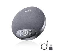 NEWORK Altavoz para conferencias Bluetooth, 4 micrófonos AI captación de Voz 360°, reducción de Ruido, batería 2600mAh, USB-C/Dongle, Daisy Chain para Salas Grandes, Compatible con Zoom/Teams/Skype