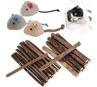 Newoutset Juego de 33 Palitos de Hierba Gatera para Gatos, Palitos de Catnip, Juguetes para Morder para Gatos Natural Matatabi Dental, Palitos para Masticar Gato Juguete