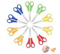 Newpop 10 Piezas Tijeras Escolares Punta Redonda, Tijeras Punta Roma Escolar, Scissors con Escala, Tijeras Niños para Aprender, Tijeras Manualidades, Tijeras Infantiles Colegio (13 cm, 5 Colores)