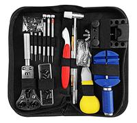 Newpop 147 Pcs Kit de Reparación de Relojes, Profesionales Completo Herramientas Relojero Ajuste Correa para Cambiar Pilas, Abridor de Tapas, con Destornillador, Barra de Resorte