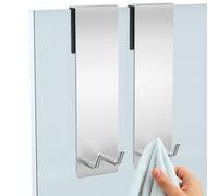 Newpop 2 Piezas Toalleros de Baño, Ganchos para Puerta de Ducha, Toallero Baños, Colgador Puerta Colgadores Gancho, Perchas Toalla Baño Acero Inox Sin Taladrar, Para Cristales de 6-12 mm de Grosor
