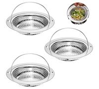 Newpop 3 Piezas Tapon Fregadero Cocina, Colador Fregadero, Tapón de Desagüe, Filtro de Fregadero de Acero Inoxidable, Rejilla Fregadero Cocina, Colador de Drenaje, para Cocina