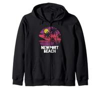 Newport Beach California Surf Vintage Retro Sudadera con Capucha