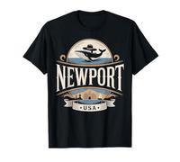 Newport Rhode Heritage Island - Sombrero de Ballena para Recuerdo Camiseta