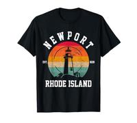 Newport Rhode Island Faro Náutico Retro RI Pride Camiseta