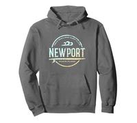 Newport Rhode Island - Newport Rhode Island Vintage Surf Sudadera con Capucha