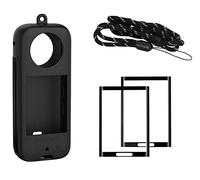 NEWQSING Silicone Protective Manga de la Manga y Película de Vidrio Templado para Insta360 x3