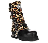 NEWROCK Motero Reactor 90s Animal Estampado 4 Hebilla Mujer Botas Leopardo GB 4