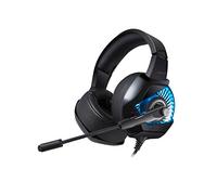 Newrong - Control de volumen de micrófono de 3,5 mm, con cancelación de ruido LED, inalámbrico, compatible con PS4, PC, Pro, IPA y móvil Schwarz + Blau