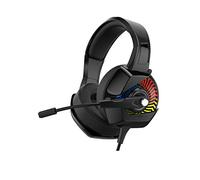 Newrong - Control de volumen de micrófono de 3,5 mm, con cancelación de ruido LED, inalámbrico, compatible con PS4, PC, Pro, IPA y móvil Schwarz + RGB