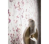 Newroom Lunara papel pintado TNT púrpura floral para dormitorio y salón - pared lavable 10,05x0,53m fabricado en Alemania se retira en seco se retira en seco