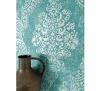 Newroom Papel pintado Azul Ornamento Tejido no Tejido - Barroco Turquesa Metálico Esplendor Glamour
