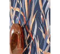 NEWROOM Papel pintado Azul Plantas Tejido no Tejido - Moderno Turquesa Rojo Céspedes Tropical