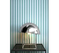 NEWROOM Papel pintado Azul Tiras Tejido no Tejido - Vintage Azul Claro Turquesa Rayas en Bloque Línea Romántico