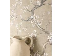 Newroom papel pintado beige flores cerezo salón dormitorio