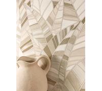 Newroom Papel Pintado Beige No Tejido Hojas de Palmera - Tropical Selva Hojas Vinilo Papel Pared Salón Dormitorio