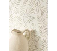 Newroom Papel Pintado Beige No Tejido Patrón Floral - Escandinavo Flores Hojas Ramas Salón Dormitorio