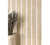 Newroom Papel Pintado Beige Paneles Madera Escandinavo Salón Dormitorio | acabado mate con relieve 3D, veta natural y textura lino, no tejido, estilo nórdico, recibidor comedor oficina