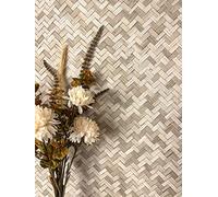 NEWROOM Papel pintado Beige Ratán Tejido no Tejido - Boho Naturaleza Marron Espina de Pescado Cestería Color Liso